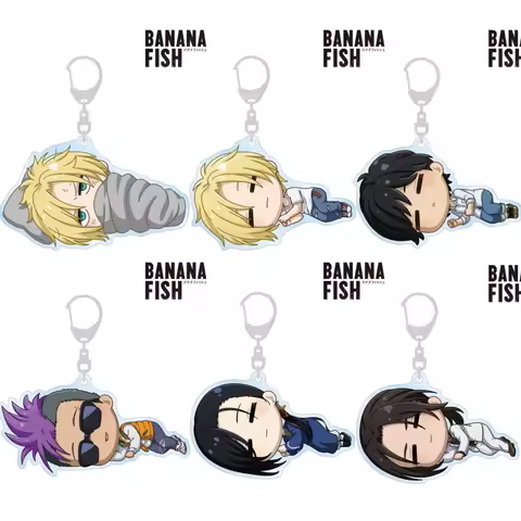 Loen Store Charm BANANA FISH Ash Lynx Eiji Okumura Chibikoro Acrylic HD Characters Keychain Pendant 