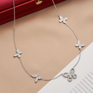 Graff 18K White Gold Phantom Butterfly Full Diamond Series Diamond Necklace with five butterflies se