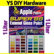 Right (18 Color) Apple Paint 1 Liter Cat Minyak Besi & Kayu / Super Gloss Paint Metal & Wood