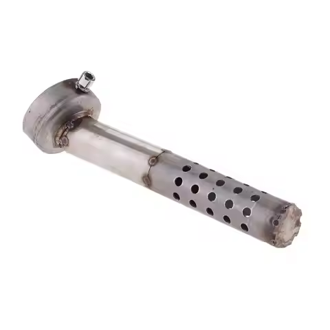 Silver Universal Motorcycle Angled DB Exhaust Muffler Can Insert Baffle to Fit Exhaust .D. 48mm 1.8 