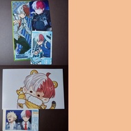 (booked as rigel) photocard todoroki shoto; snapmide official merch bakugo katsuki; postcard; posca;