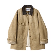 Áo Khoác Da Lông Cừu CIVICERA Cổ Bẻ Dài Tay Lót Lông Cừu Thời Trang Thu Đông Cho Nữ Áo Khoác Ngoài B