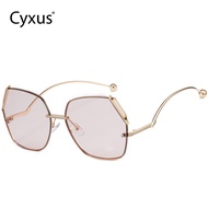 [ใหม่] Cyxus Original Designแว่นตากันแดดUV400 ป้องกันเลนส์ไม่สม่ำเสมอกรอบแว่นตาโลหะสำหรับผู้ชายผู้หญ