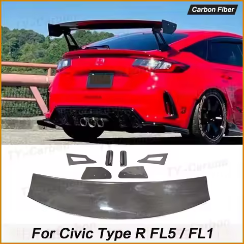 For Honda Type R FL5 2022+ VRS Style Real Carbon Fiber Rear Trunk Spoiler Wing FL5 FL1 Bodykits Acce