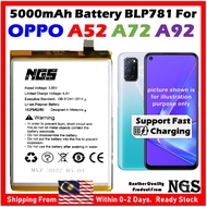 ORIGINAL NGS Brand 5000mAh Battery BLP781 Compatible For OPPO A52 / OPPO A72 CPH2067 / OPPO A92