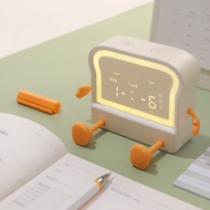 Creative New Toast Bread Fun LED Emoji Alarm Clock LED Colorful Night Light with Calendar Small Nigh