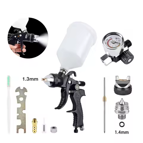 Professional Hvlp Spray Guns 1.4mm 1.7mm 2.0mm, Gravity-Feed Spray Guns With Steel Nozzles Suitable 