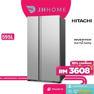 Hitachi 595L Side By Side Standard Inverter Refrigerator LED Control Panel Fridge R-S800PM0 GS | Peti Sejuk | Peti Ais
