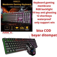 Backlight RGB membrane gaming Keyboard 19 keys anti ghosting 12 shortkeys waterproof only support wi