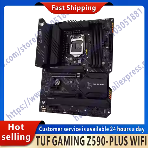 Used TUF GAMING Z590-PLUS WIFI original desktop computer Z590 DDR4 PCI-E4.0 motherboard LGA 1200 sup