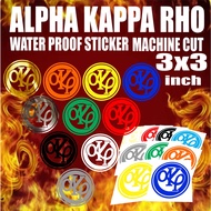 alpha kappa rho logo sticker,frat sticker,water proof, akrho sticker,cutout