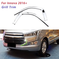 1 Pair For Toyota Innova 2016 2017 2018 2019 Car Front Grill Net Trim Sticker 2pcs/set ABS Chrome Decoration Modification