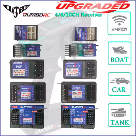 DUMBORC Mini Receiver P4FMG/P10FG/P6DCG/P6FG/P6FP Radio Control System for Remote Control Axial SCX1