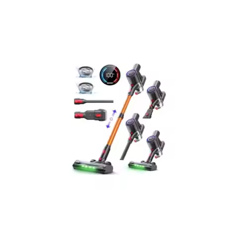 Cordless Vacuum Cleaner 500W 45KPA 40Mins Lightweight Stick Vacuum for Home LED Display Green Headli