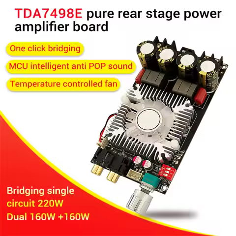 ZK-1602 TDA7498E Digital Power Amplifier Board Dual 160W*160W Single 200W DC15-35V for Elecrtronic C