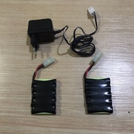 2 unit AA rechargeable battery 6 volt 2600 mah complete with charger for Rc car