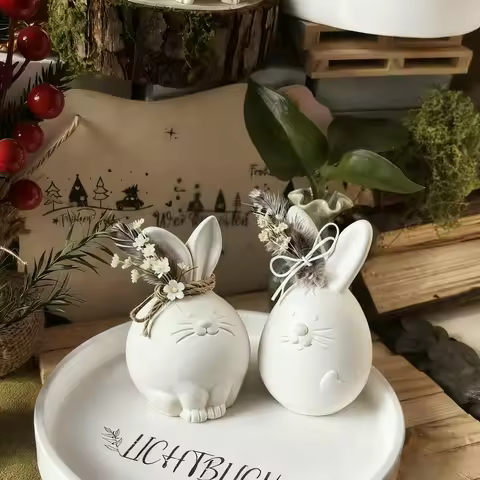 2pcs Easter Love Couple Bunnies Resin Silicone Mold | Easy Release, Reusable Multi-Purpose Craft Mol