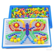 Creative Mushroom Nails Mosaic Pegboard Mix Color 3D Jigsaw Educational Educational Toys สำหรับของขว