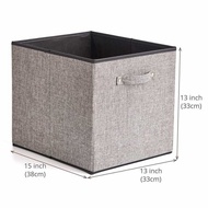 33cm Gray Cotton Linen Storage Box Clothes Storage Box Wardrobe Drawer Box Matching