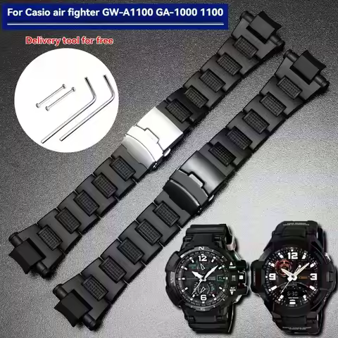 For Casio G-Shock Strap Series GW-A1100 A1000 GW-4000 GA1000 GA-1000 1100 Plastic Steel Bracelet Hig