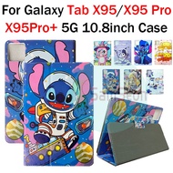 For Tablet Galaxy Tab X95 5G 10.8'' New Upgraded Leather Cover Tab X95 Pro 2025 Cartoon Magnetic Tab