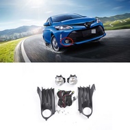 ✉❉Car Front Bumper LED Fog Lights Cover Wire For Toyota VIOS 2017 2018 Black Auto Led Fog Lamp Drivi