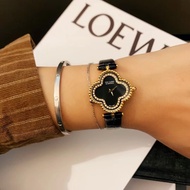 Van Cleef & Arpels  Alhambra 27MM A16 Diamond Outer Ring Black Dial Women's Watch Charming Versatile