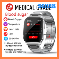 SGHRH Non-invasive Blood Glucose ECG + PTT Smart Watch Men Blood Sugar Blood Pressure Oxygen Body Temperature Smartwatch Men Watch Women LJKIY