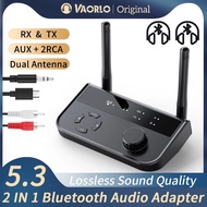 【New release】 Multipoint Bluetooth 5.3 3.5mm Aux 2 Rca Stereo Music Wireless Adapter For Car Tv Pc H