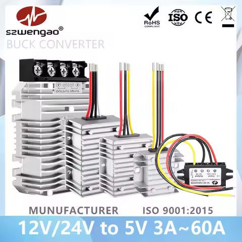 12V 24V Step-down to 5V 6V 3A 5A 10A 20A 30A 40A 50A 60A DC Buck Converter 8-36V to 5V 6V Power Supp