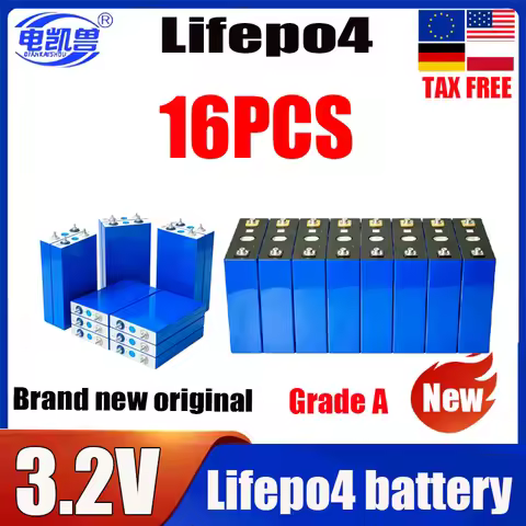 16PCS New 3.2V 360Ah 340Ah 105Ah 100Ah 32AH Lifepo4 Battery Lithium Iron Phosphate for 12V 24V RV Ca