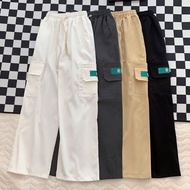 【From Perak】ProMan Summer Pocket Cargo Pants Japanese Style Street Wear Loose Straight Wide-Leg Casu