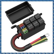 (FTQN) 6-Way Automobile Modified Fuse Relay Box Automobile Modified Fuse Relay Panel Suitable for Au