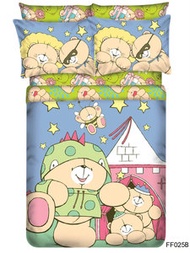 J-TEX - 1388針柔絲棉床品套裝 (床笠+枕袋+被袋) Forever friends 卡通 FF025B-1036
