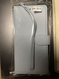 Samsung A54 5G 皮革銀包式手機殼 淺藍色