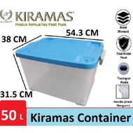 KIRAMAS Container Box With Wheels | Transparent Body | 50-75-85 Liter Storage Box