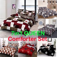 Queen Bedsheet set 7 in 1 Comforter Set - Cader Set 7in1 Queen Comforter