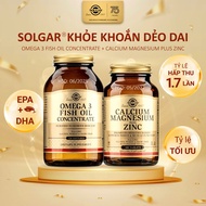 Combo Khỏe Khoắn Dẻo Dai - Viên uống Solgar Calcium Magnesium Plus Zinc [100 viên] & Solgar Dầu Cá O