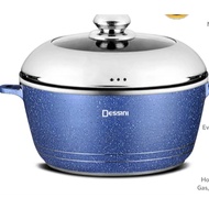 DESSINI 44CM Casserole Pot Non Stick Granite Periuk Besar Aluminium Die Cast With Lid Heavy Duty