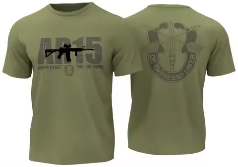 AR15 Assault Rifle US Army Green Beret T-Shirt 100% Cotton O-Neck Summer Short Sleeve Casual Mens T-