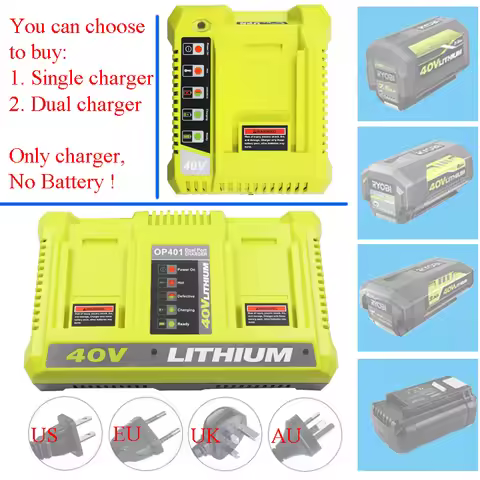 Lithium Battery Charger OP401 OP403 For Ryobi 36V 40V OP4015 OP4026 OP4026A OP4030 OP4050A OP4040 OP