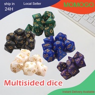 7PCS/Bag Polyhedral Dice D4 D6 D8 D10 D12 D20  DND Dice Set Dungeons and Dragons Dice Board Game Dic
