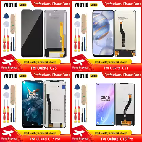 100% New Original For Oukitel C16 Pro C17 Pro C19 Pro C21 C22 C25 C23 Pro LCD Display Touch Screen W