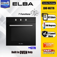 (KCE)🔥(11.11 SUPER DEALS) ELBA Built In Oven DIVO EBO-N6770(BK) 67 Liters Build In Oven Electric Bak