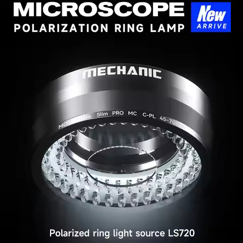 Mechanic LS720+ Polarized Ring Light Source - Anti-Glare 720 LED Coaxial Light for Microscope/SMD In