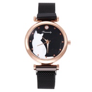 [Aishang watch industry]นาฬิกาแมวน่ารักสำหรับผู้หญิงสาวตาข่ายเหล็กนาฬิกาควอตซ์หญิงนาฬิกาชั่วโมงนาฬิกาข้อมือธุรกิจ Relógio Feminino