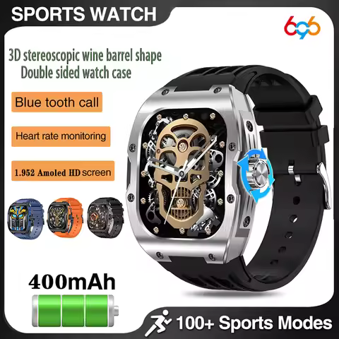 Outdoors Smart Watch 1.952" AMOLED 3D Screen Smartwatch BT Call 128M Memory Sport Fitness Waterproof