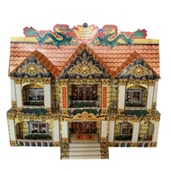 Three-Dimensional Paper Tie Finished Paper House Villa Two-Floor Floor Room Grave Worship Ancestors 