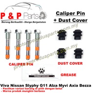 Caliper Pin Disc Brake Silicon Bush + Dust Cover + Grease - Perodua Viva Nissan Sylphy G11 Alza Myvi