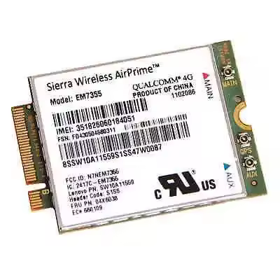 Wireless Adapter Card for SIERRA EM7355 04W3801 04X6038 GOBI5000 4G LTE PCIe 100M WWAN WiFi Lenovo T